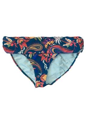 Boden Bikini Bottoms Classic Foldover Emerald Green Paisley Size 12